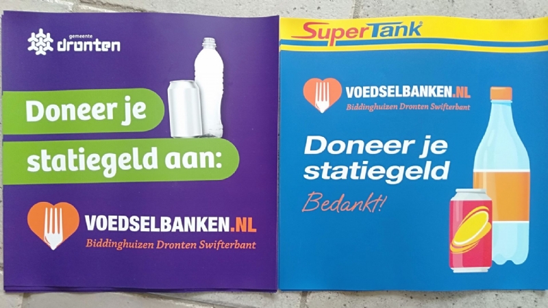 Voedselbank Dronten gaat statiegeldblikjes en flesjes inzamelen
