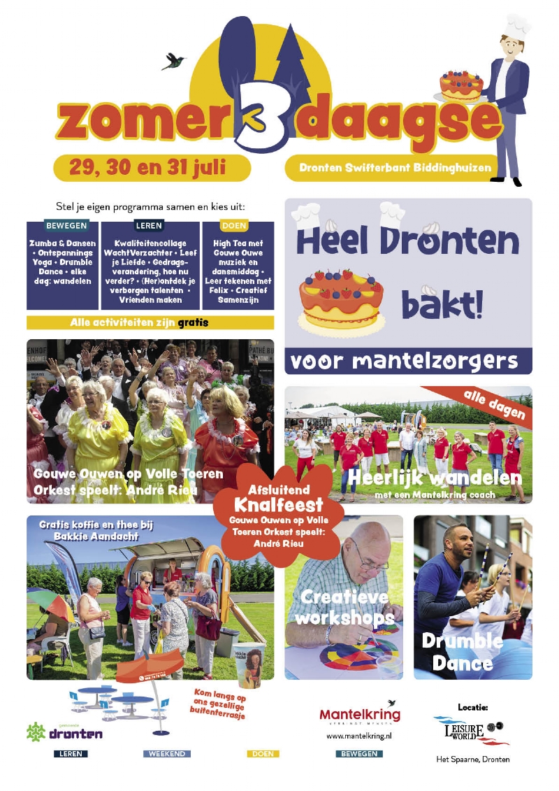 Zomer-3-daagse biedt mantelzorgers ondersteuning en kans op ontspanning